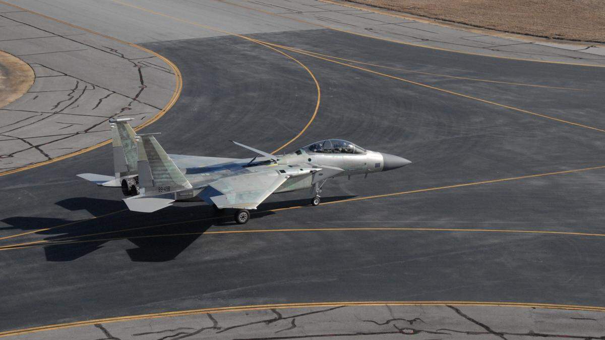 A test pilot at Robins Air Force Base, Ga., prepares to put an F-15 through its paces prior to a functional test flight.