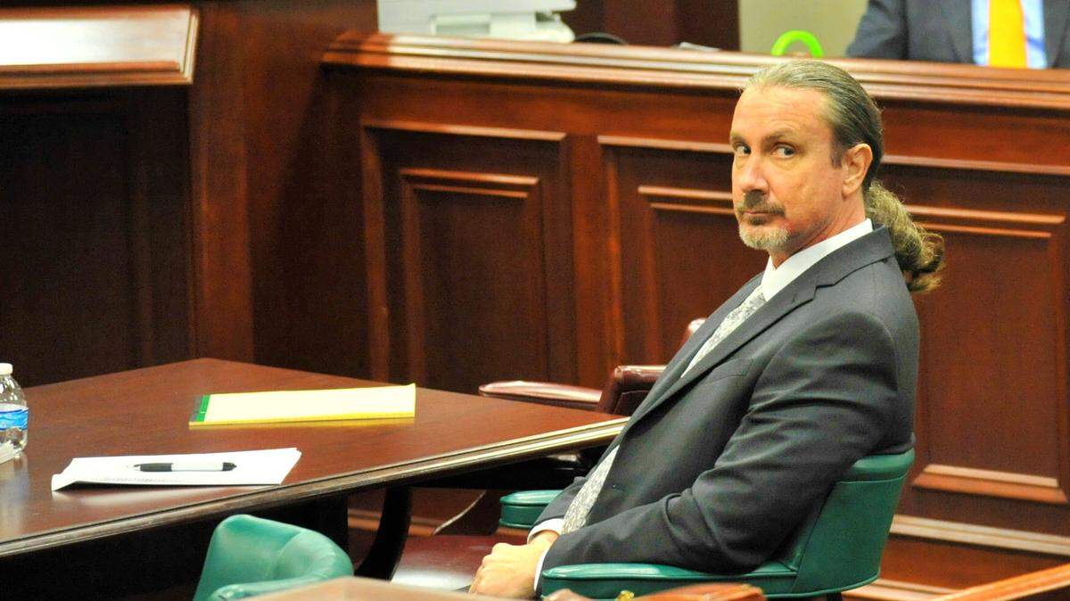 Marcus Lillard in Baldwin County Superior Court on Monday, the first day of jury selection in his murder trial. He is accused of felony murder during an aggravated assault and involuntary manslaughter in the alleged strangulation death of UGA professor Marianne Shockley.