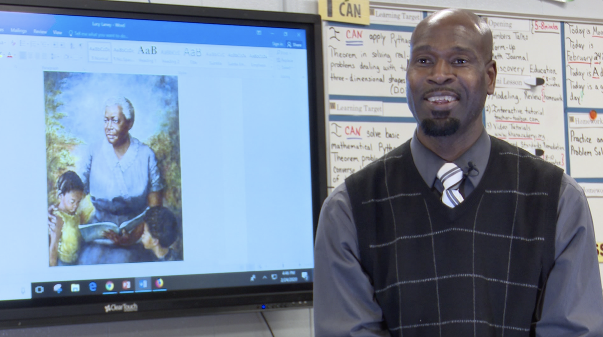 Hosea Laney, a math teacher at Weaver Middle School, follows the education legacy of his great, great, great aunt, Lucy Craft Laney.