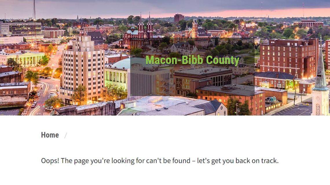 The Macon-Bibb County website did not load past the home page as all online services were down.