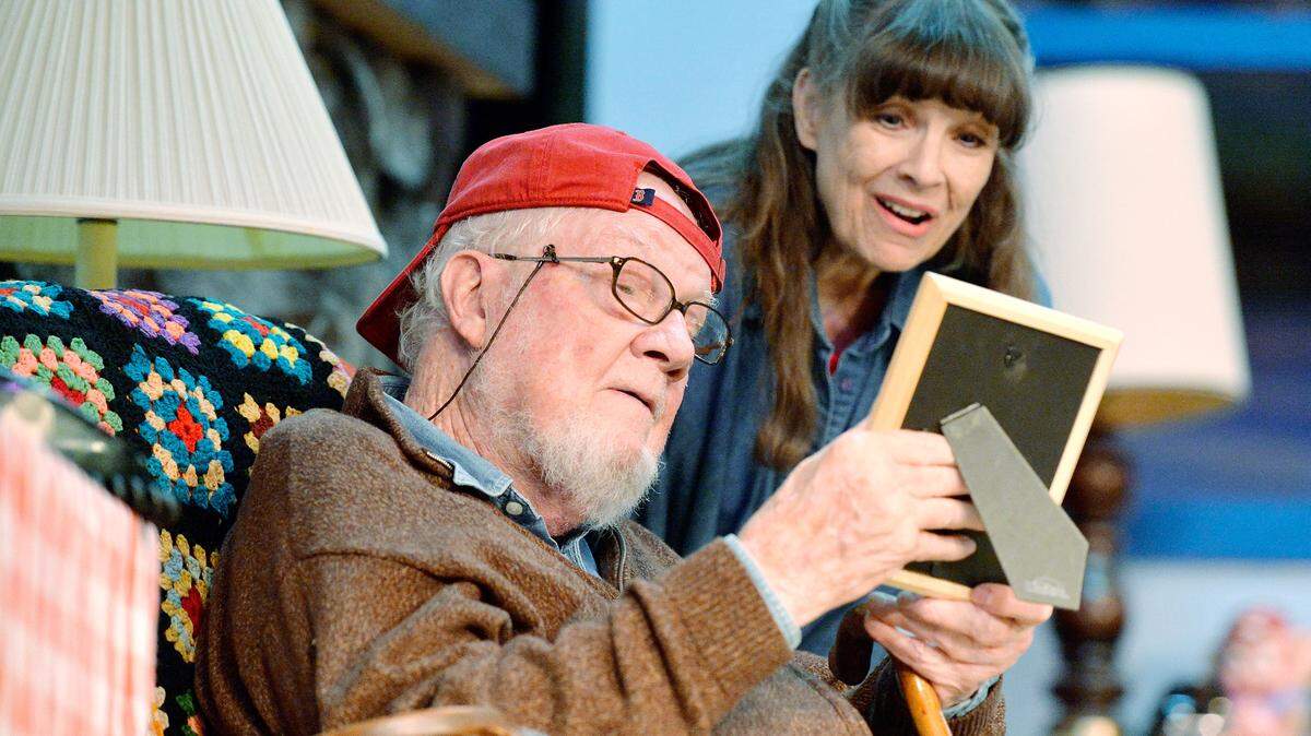 JASON VORHEES/THE TELEGRAPHBobby Wallace as Norman Thayer and Patsy Mitchell as Ethel Thayer rehearse a scene from Macon Little Theatre’s “On Golden Pond.”