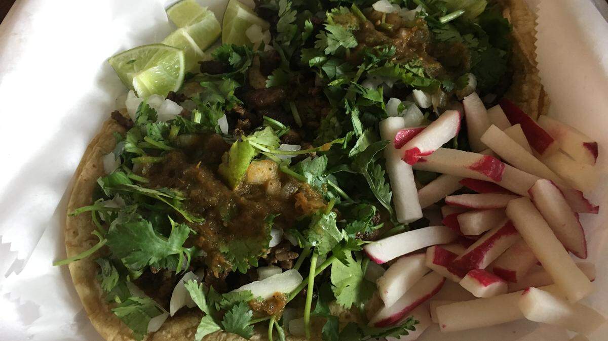 Tacos al pastor from Ricky’s Taco Shop.