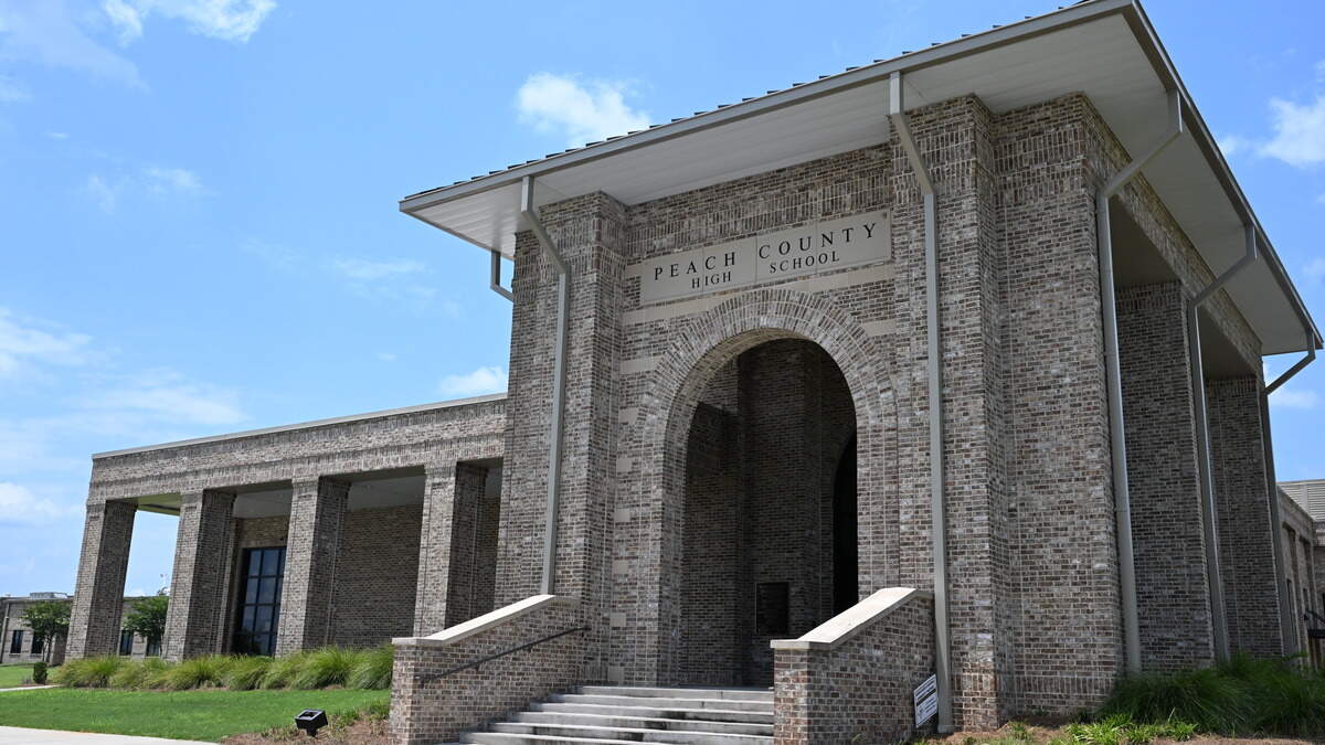 Peach County High School in Fort Valley, Ga., is one of the summer meal distribution locations for Peach County Schools. The district reversed its decision to end free summer meals for students, continuing service through the scheduled July 2 end date.
