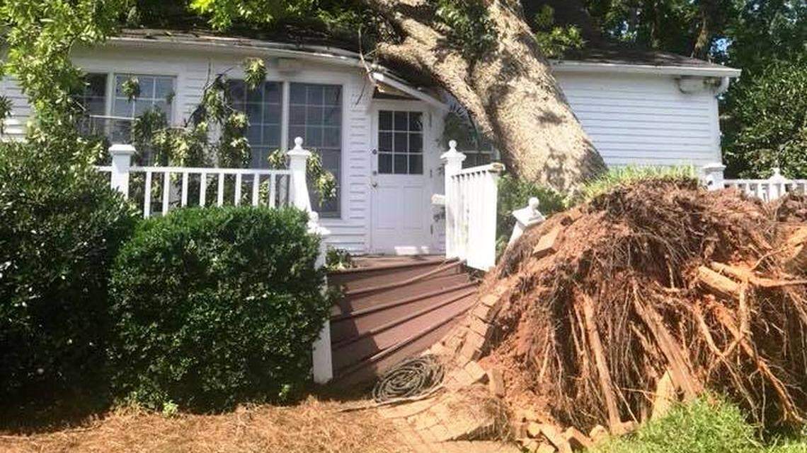 A severe thunderstorm that blew through Monroe County on Sunday packed winds of 90-95 mph, the Monroe County Emergency Management Agency posted on Facebook on Wednesday.  Photo is cropped.