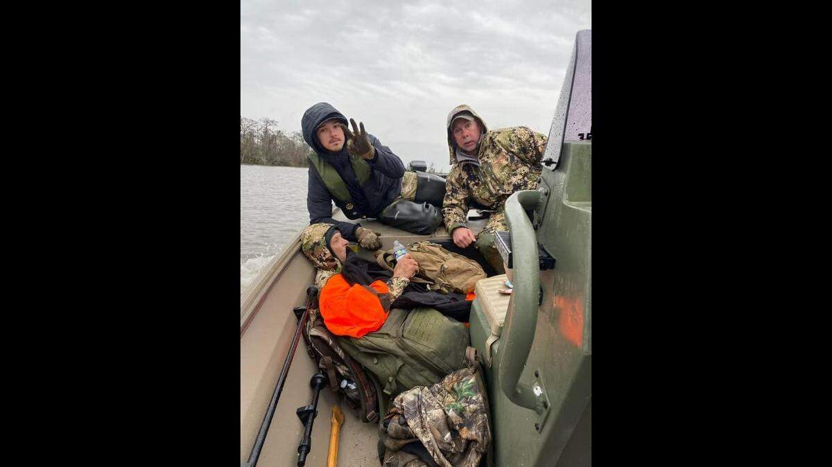 The Camden County Sheriff’s Office released a photo of the hunter being carried to safety by rescuers on Dec. 20.