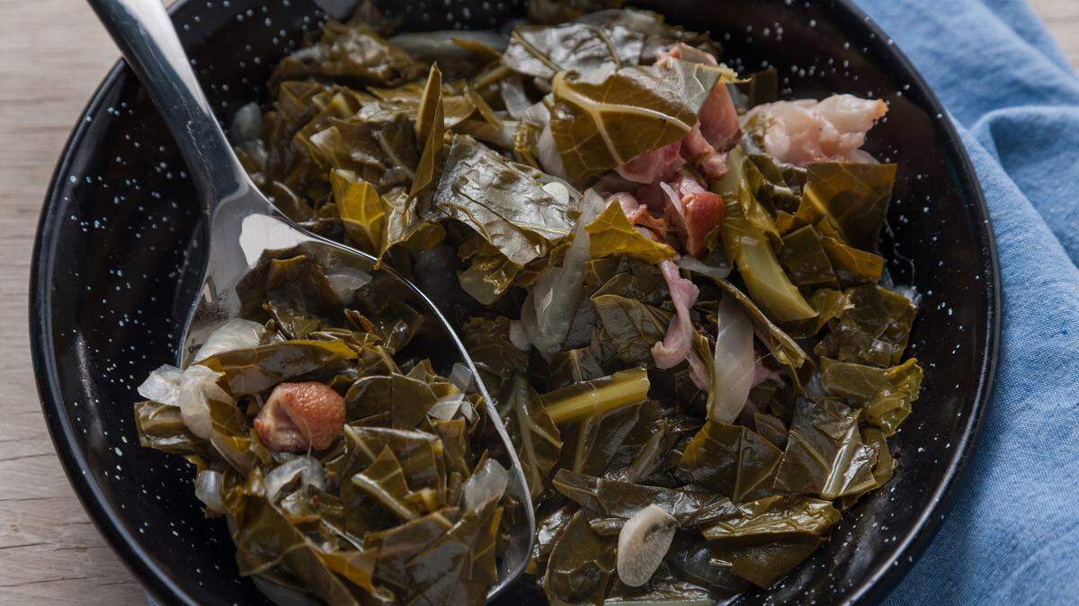 Pig Tail Collard Greens. MUST CREDIT: Photo by Goran Kosanovic for The Washington Post