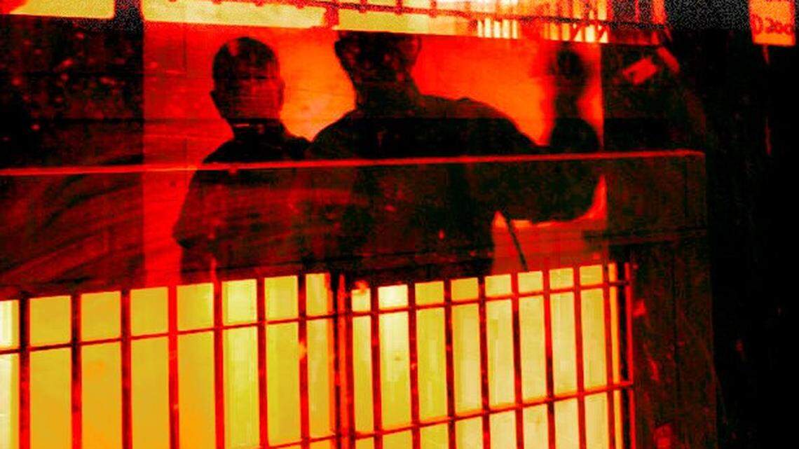 Photo illustration of jail.