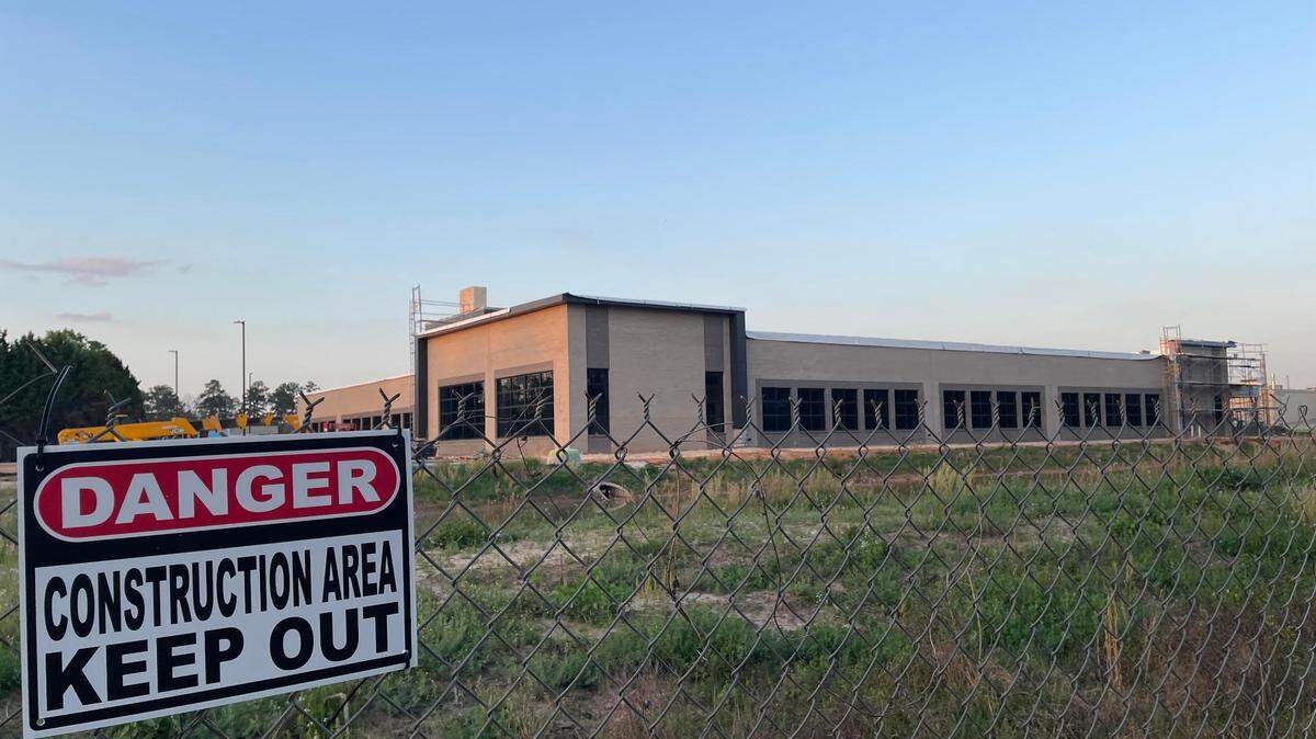 Southwest Research Institute’s new $18.5 million, 33,000-square-foot facility for electronic warfare development under construction at 653 Tallulah Trail in Warner Robins.