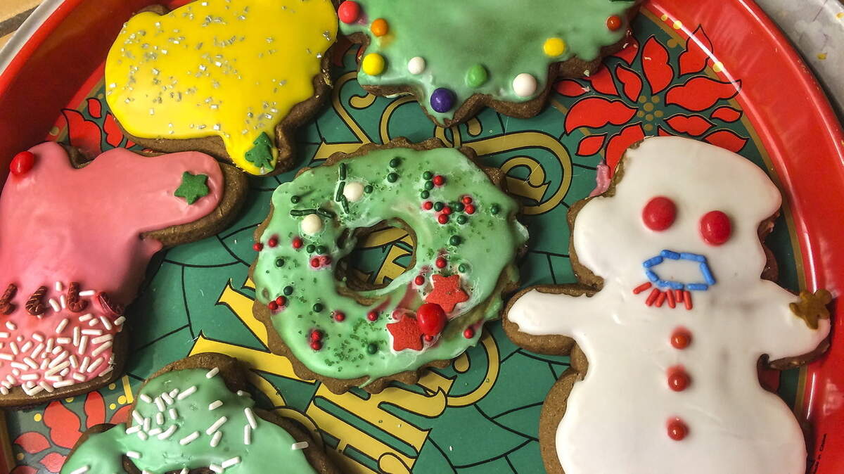 Kathy Morrison's son and daughter decorated these rolled gingerbread cookies. Making the cookies is a tradition in her family.