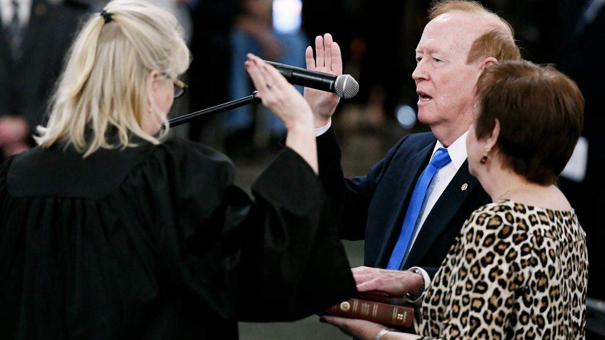 District 4 revenue Commissioner Mallory C. Jones III is sworn in at the Macon-Bibb County Commission Inauguration Ceremony on Dec. 27, 2016.