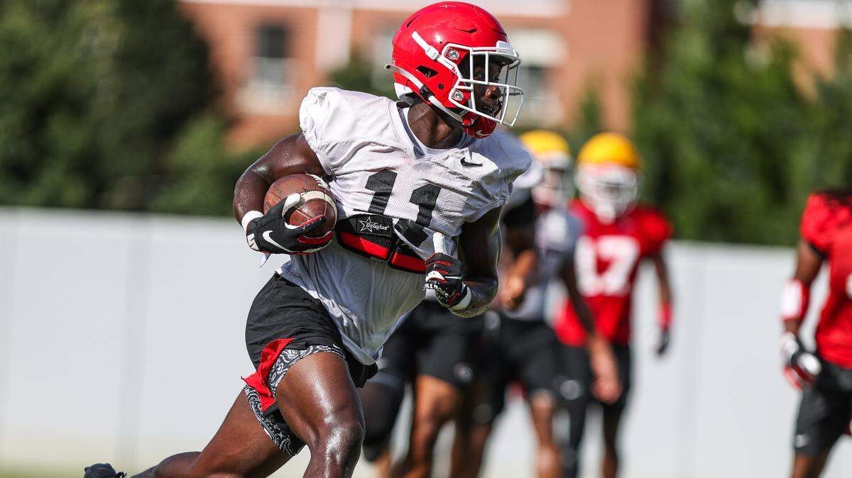 Georgia defensive back Derion Kendrick (11) during a summer practice in Athens