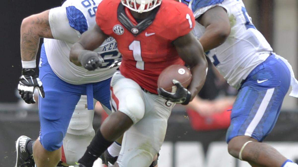 Georgia running back Sony Michel and the Buldogs' running game had a big day Saturday against Kentucky.