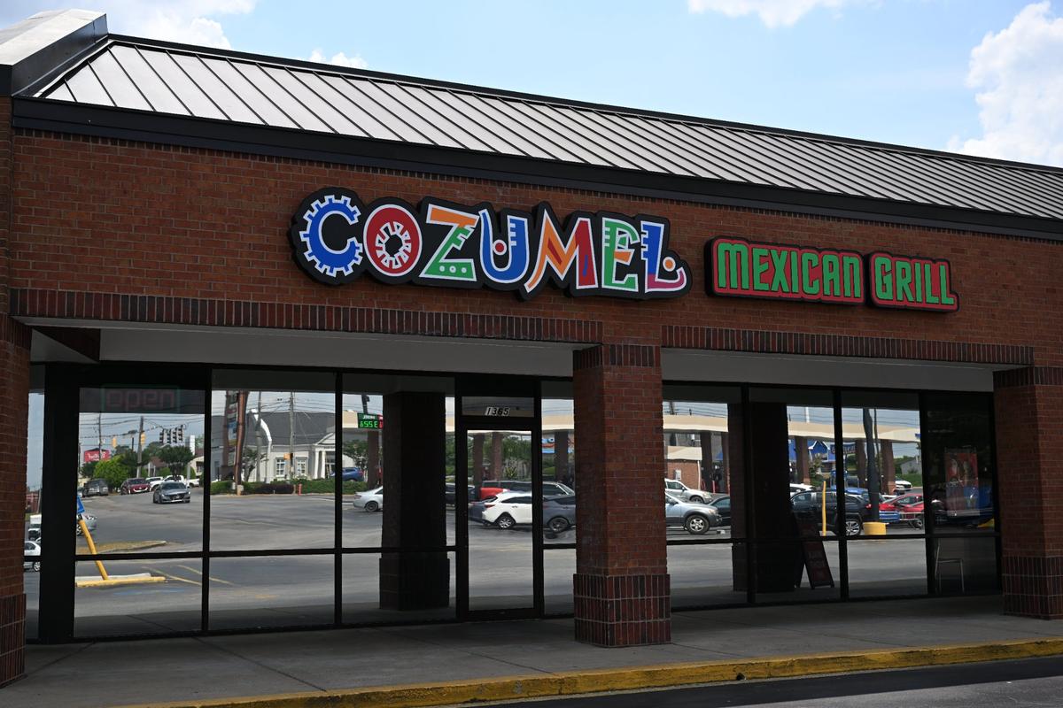 Cozumel Mexican Grill sits off of Sam Nunn Boulevard on Wednesday, April 23, 2025, in Perry, Georgia. The restaurant sits in the Perry Parkway shopping center anchored by Kroger.