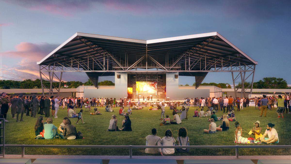 Artist rendering of the planned amphitheater, part of the Macon Mall redevelopment.