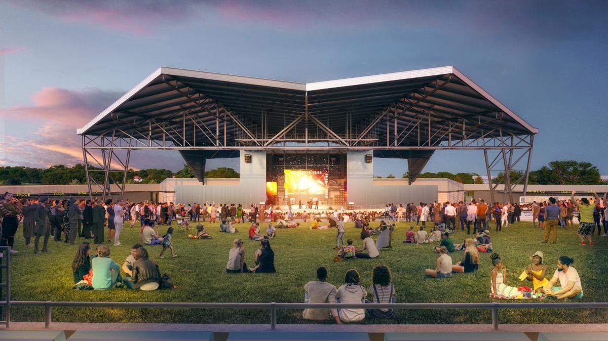 Artist rendering of the planned amphitheater, part of the Macon Mall redevelopment.