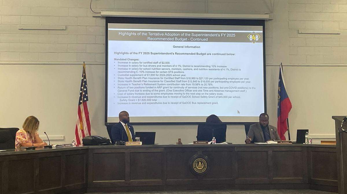 The Bibb County Board of Education met on Tuesday, June 11, for a called executive session and its first public hearing on the fiscal year 2025 budget.