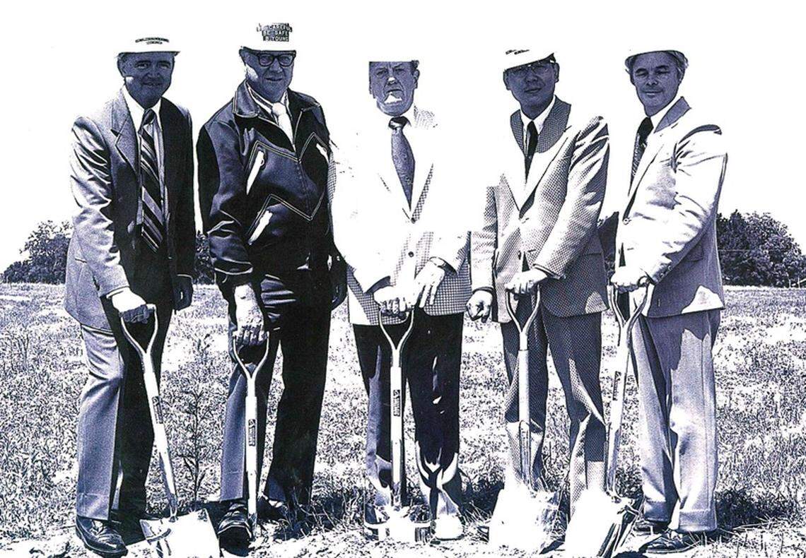 A ground breaking ceremony takes place in 1973 for YKK plant in Macon, Georgia.