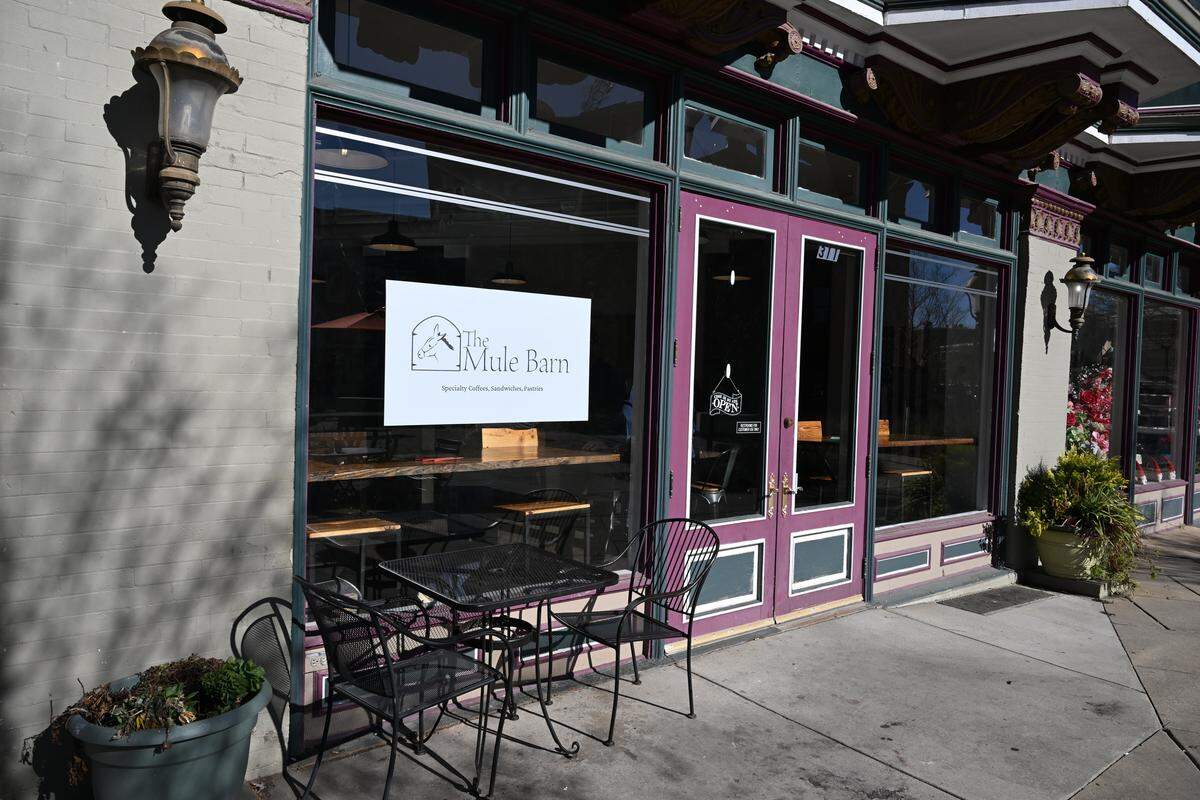 The Mule Barn sits in the Cotton Avenue Plaza on Friday, Jan. 16, 2026, in downtown Macon, Georgia. The cafè, which has the same ownership as the Z Beans Coffee which previously occupied the space, opened under the new name at the beginning of the year.