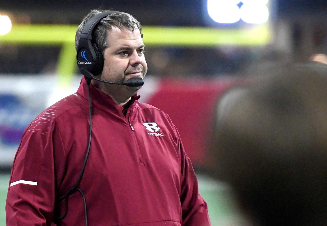 Warner Robins head coach Mike Chastain watches from the sidelines during the Demons’ 47-41 triple overtime loss Tuesday in the GHSA State Championship game to Bainbridge.