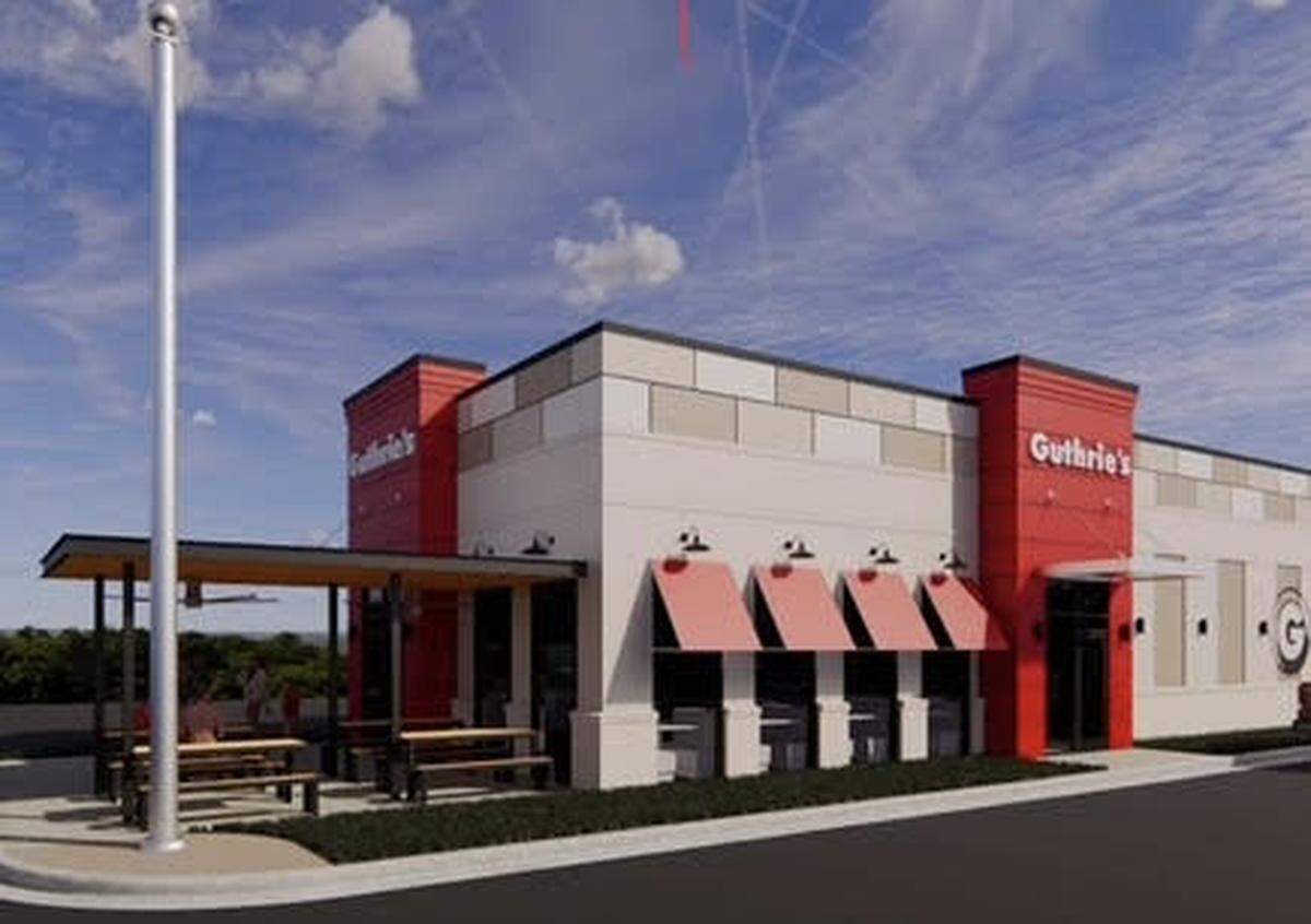 Rendering of a Guthrie’s restaurant coming to Warner Robins next to the Bible Baptist Temple on Watson Boulevard.