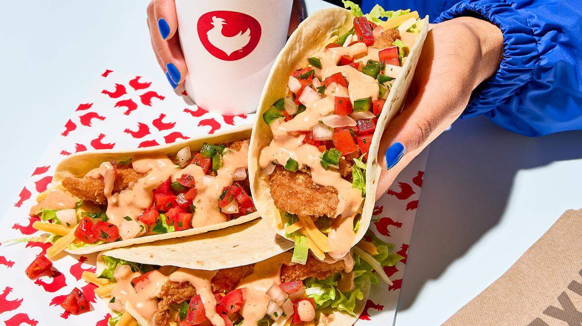 Zaxby’s new chicken finger tacos are a first for the Atlanta-based restaurant chain.