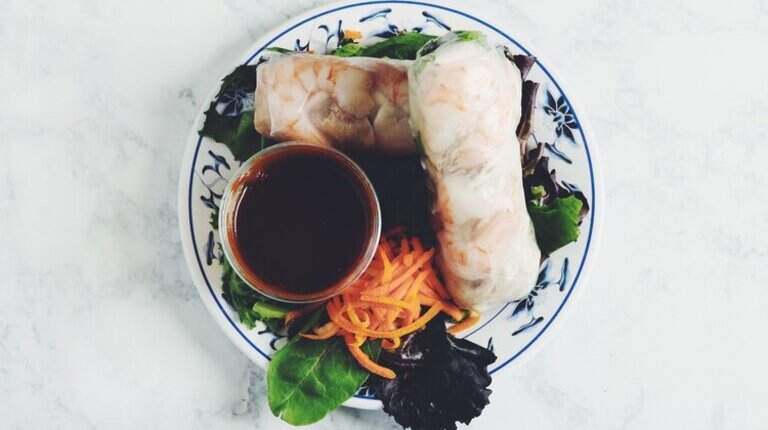 This recipe for Vietnamese Spring Rolls with peanut dipping sauce is a perfect al fresco meal