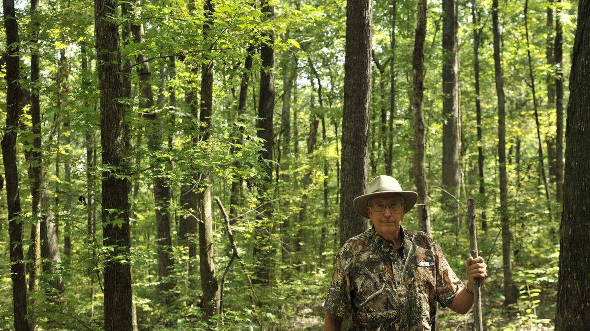 Houston County zoning commissioner and naturalist John Trussell in Oaky Woods Wilderness Management Area