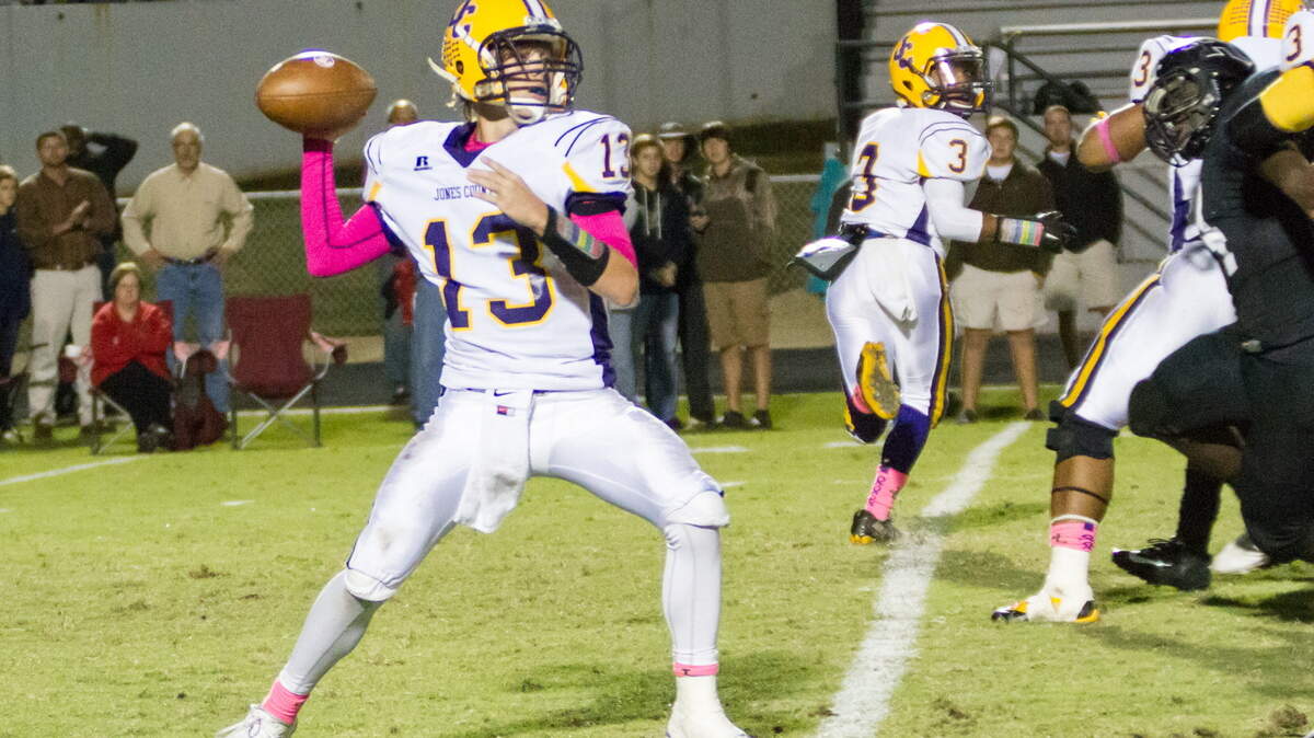 Jones County quarterback Bradley Hunnicutt (13) has thrown for 1,108 yards this season.
