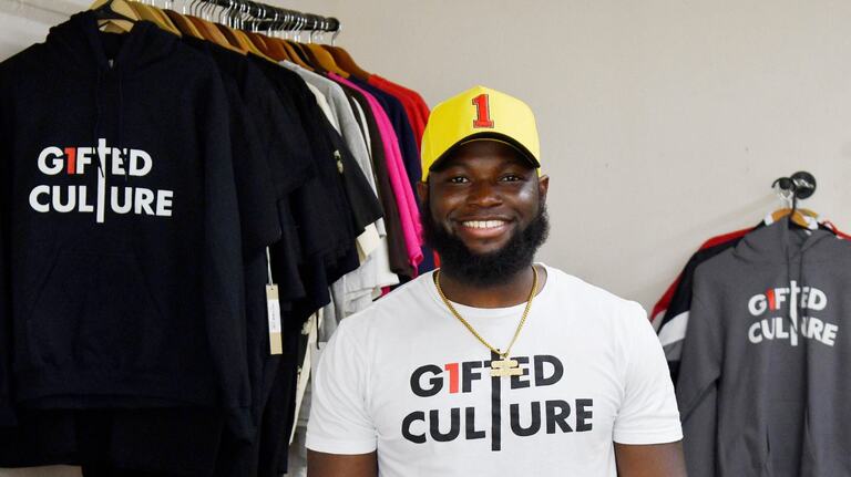 Inspired by his late sister, Macon designer wants his brand to inspire local youth.