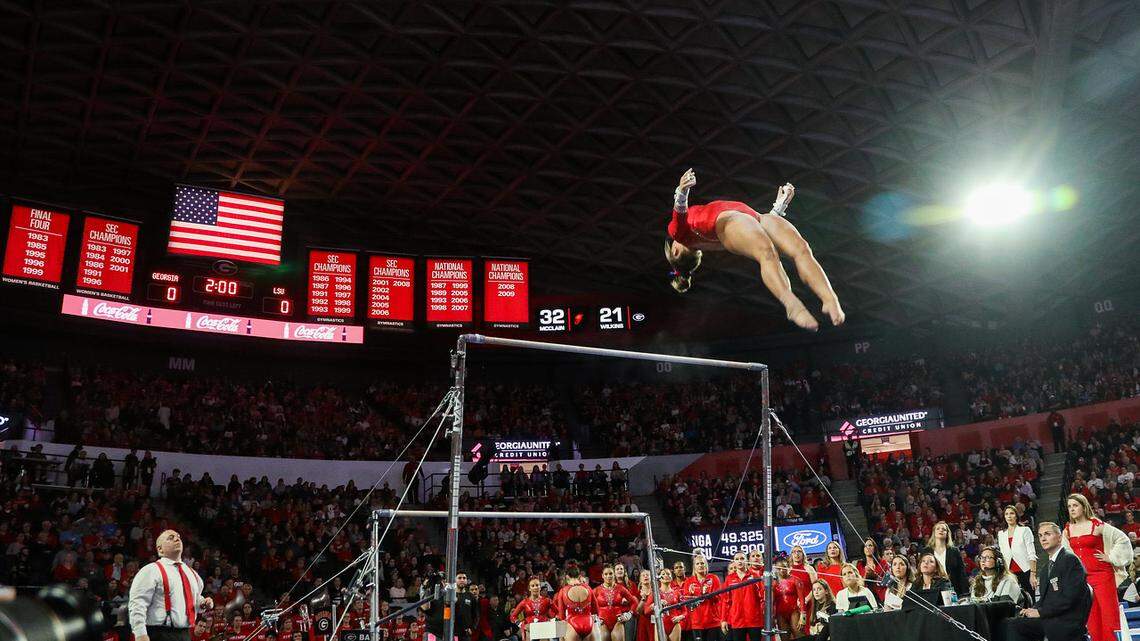 Despite low score, GymDogs believe in uneven bars progress: ‘There’s no problem on bars’