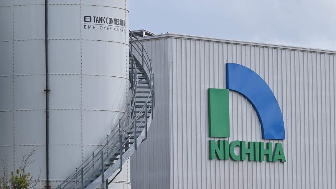 The Nichicha USA plant sits off of Avondale Mill Road on Wednesday, Oct. 8, 2025, in Macon, Georgia. One of the two Nichicha USA plants in Macon closed on Monday. 