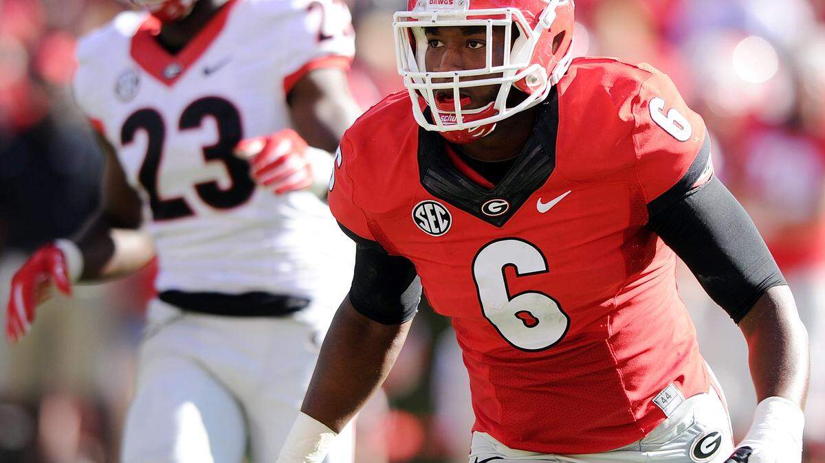 Georgia linebacker Natrez Patrick (6) and the Bulldogs' defense struggled Saturday in the G-Day game.