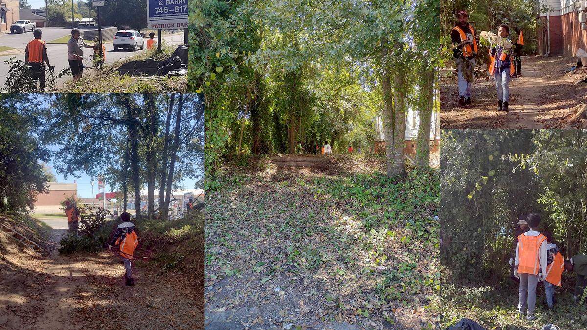 Around 20 young people volunteered to help clean up the lot at 1934 Forsyth St. The land has been turned into a community garden.