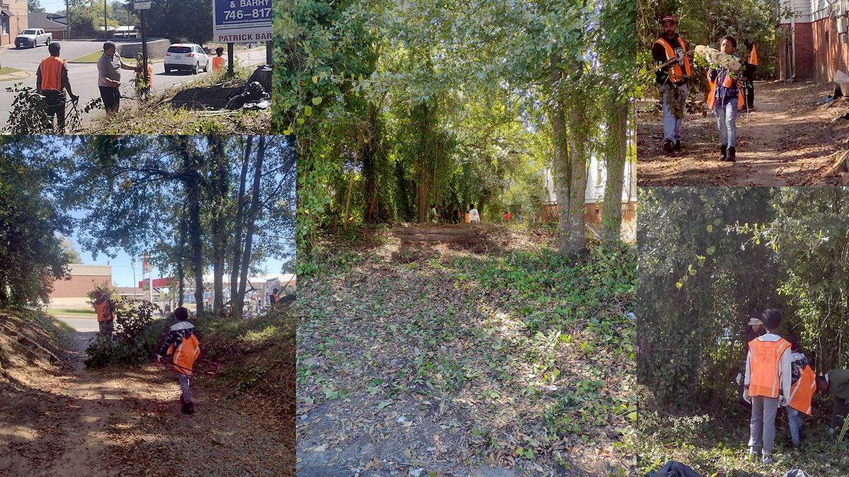 Around 20 young people volunteered to help clean up the lot at 1934 Forsyth St. The land will be turned into a community garden.