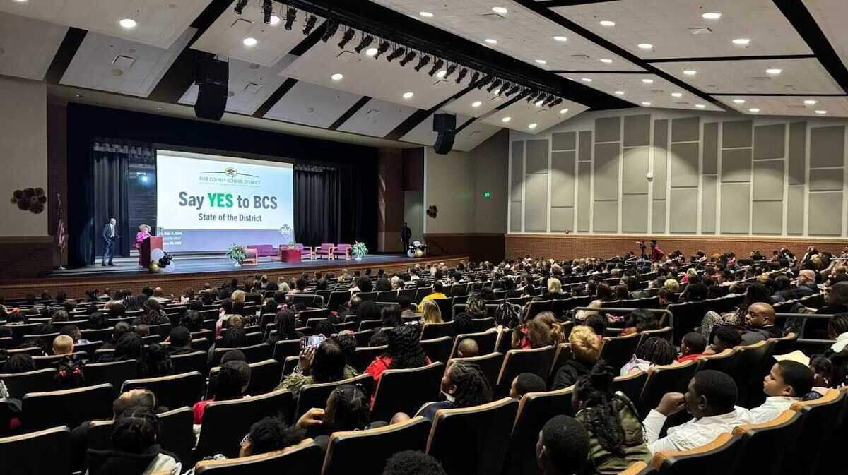 Bibb County School District teachers, students, board members, and others gathered inside Westside High School Jan. 30, 2025, to hear Superintendent Dan Sims provide district updates.