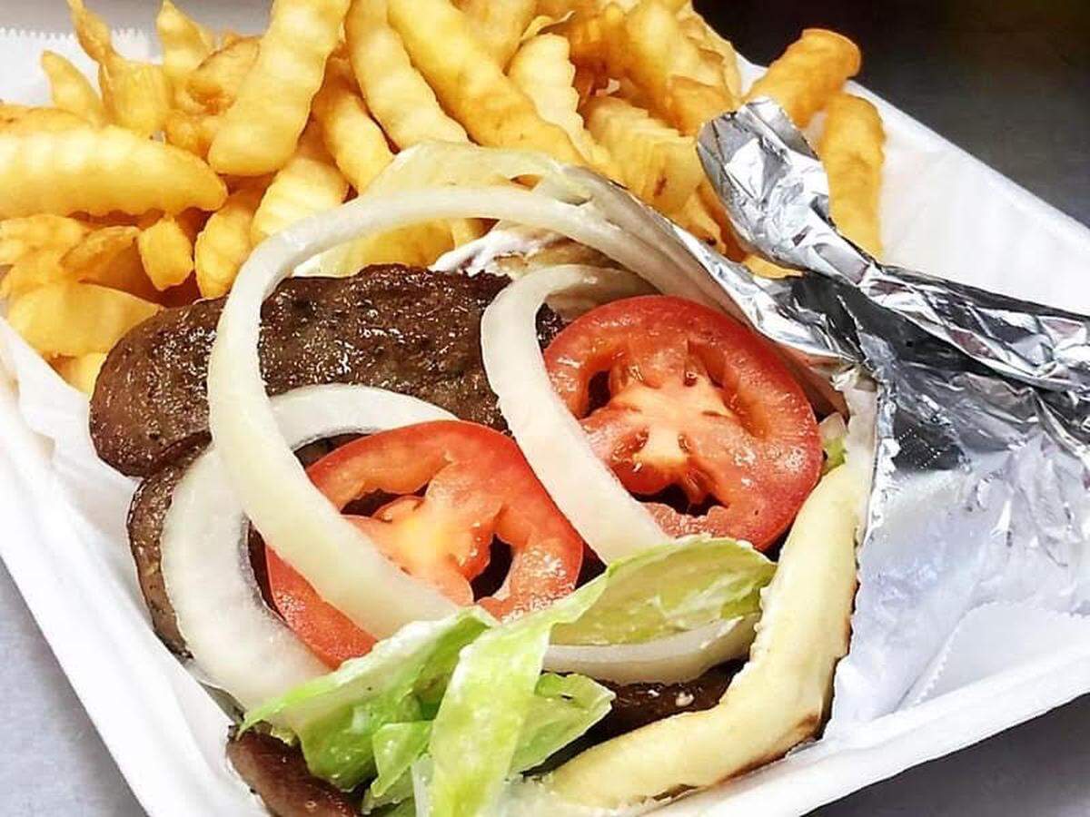 A lamb Gyro Wrap at TouchDown Wings.