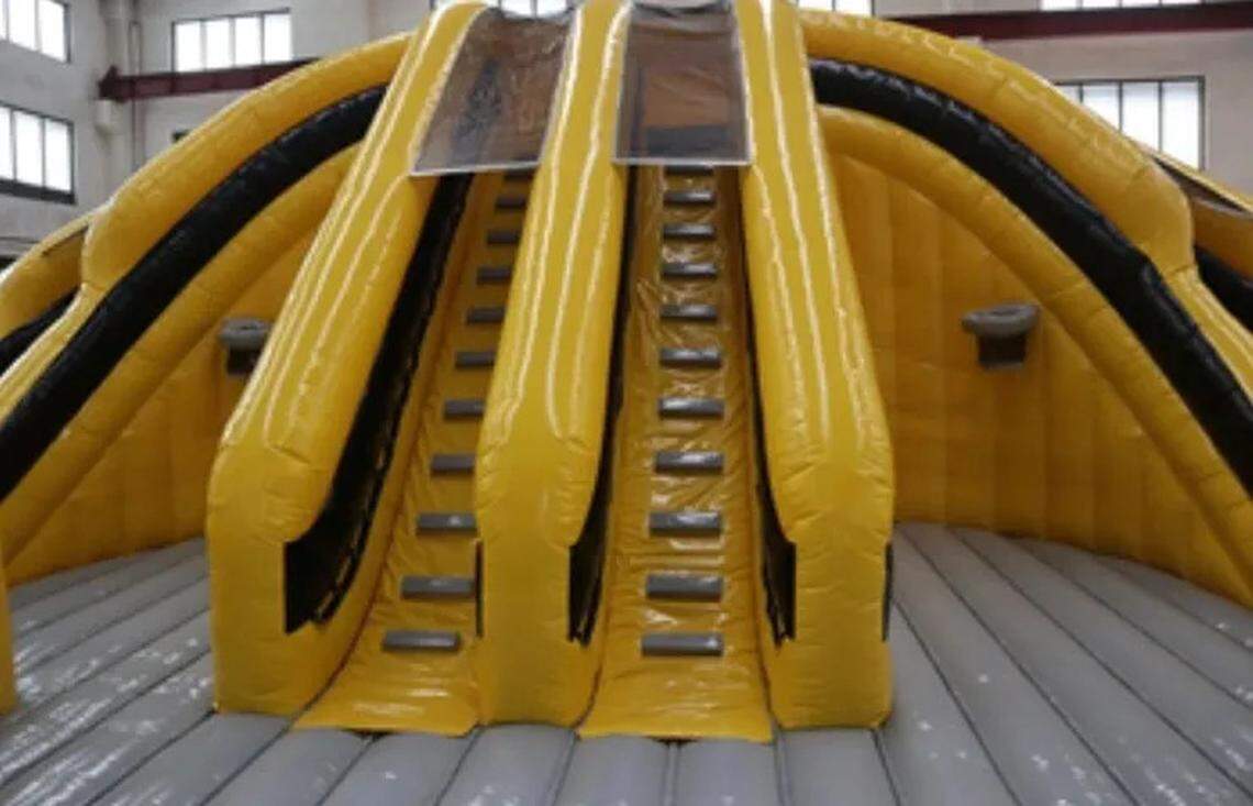 A more than 40,000-square-foot, three-story Xtreme Air Mega Park is going up at 705 Osigian Blvd. on 5.81 acres next to a Warner Robins fire station. The trampoline park is expected to have attractions like this.