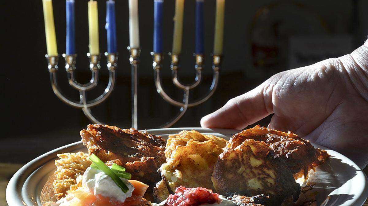 Despite their exotic-sounding name, latkes are just grated potatoes fried and topped with tasty things like sour cream, applesauce or maybe even smoked salmon.