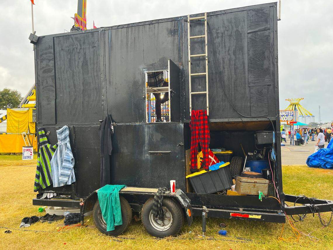 The dunk tank at the Soak The Bloke game at the Georgia National Fair in Perry.