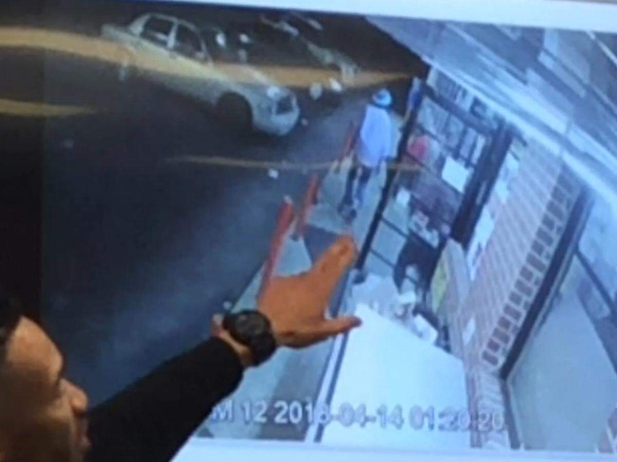 Williams pictured here leaving Jaffary's Food Court in the wee hours of Saturday, April 14.
