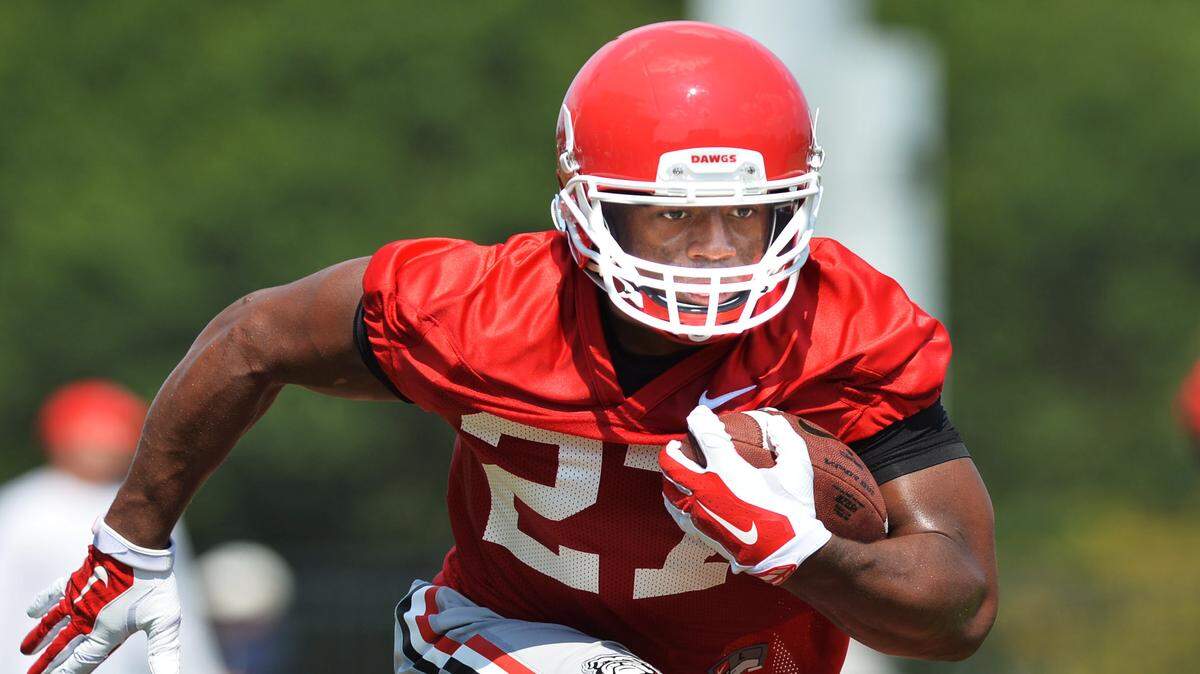 BEAU CABELL/THE TELEGRAPHGeorgia running back Nick Chubb ran for 1,547 yards and 14 touchdowns during his freshman season in 2014.
