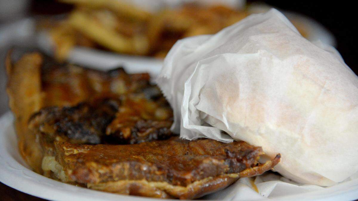 A rib plate from Tucker’s Barbecue.