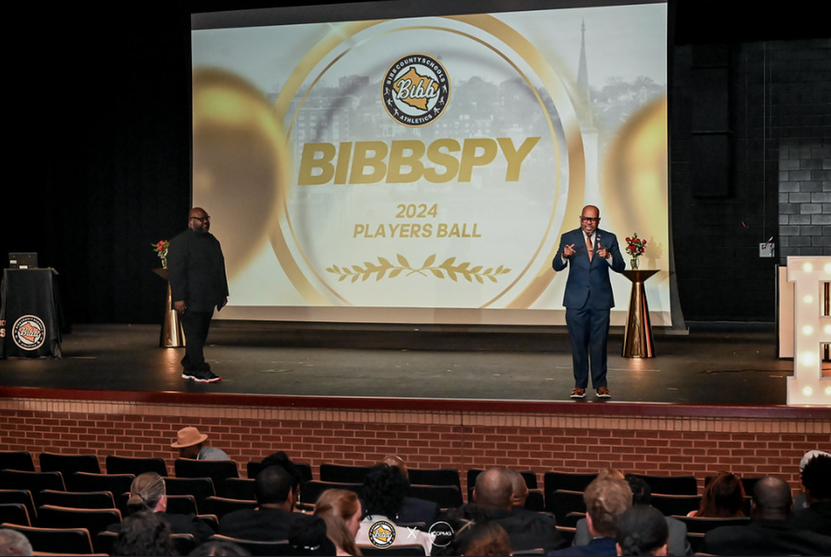 Bibb County School District administrator Steven Jones and 13WMAZ sports anchor Marvin James II co-hosted the Bibb County Athletics Department’s second annual BIBBSPY Sports Awards on May 13.