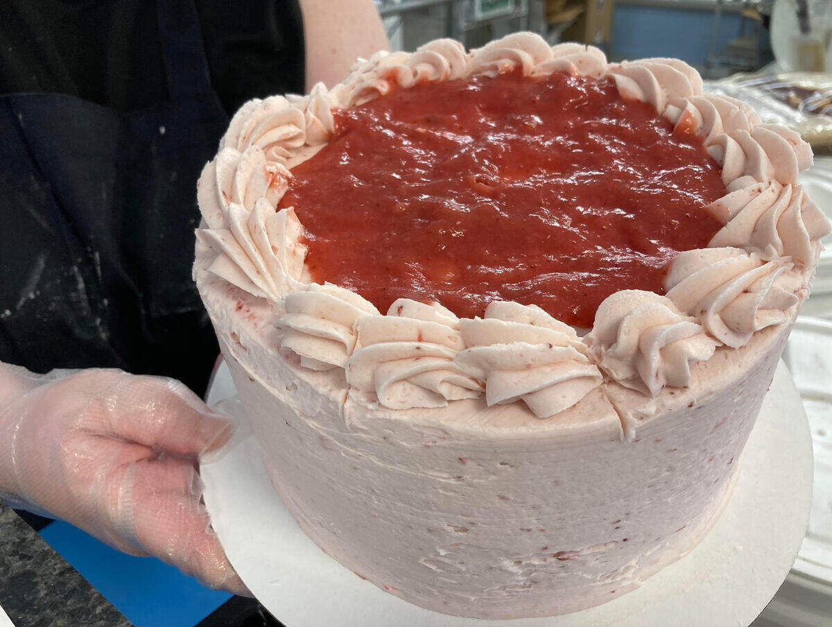 A strawberry heaven cake from Layers in Macon baked for the Pond restaurant in Warner Robins.