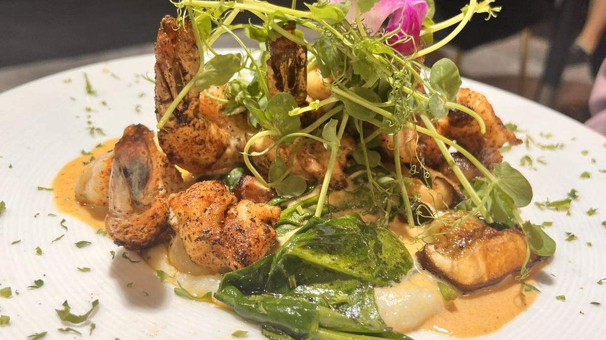 Shrimp and grits at Flavor Rich in Atlanta, GA