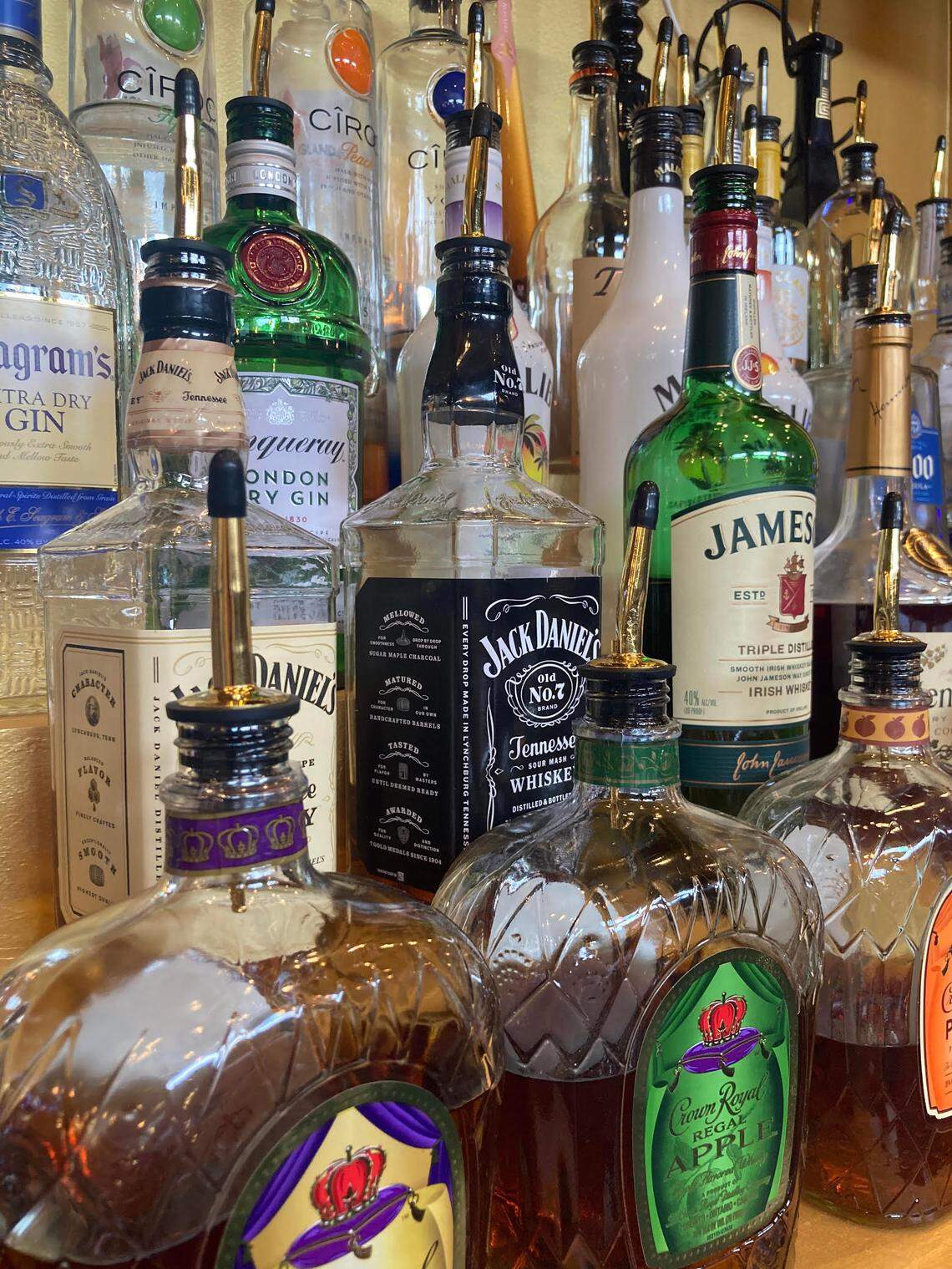 Some liquor choices at apt. 77 lounge at 401 Cherry St., Suite 101, in downtown Macon.