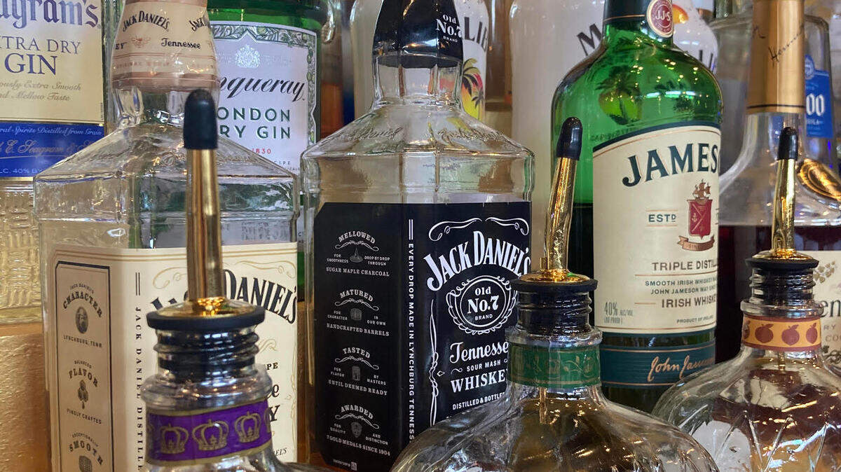 Some liquor choices at apt. 77 lounge at 401 Cherry St., Suite 101, in downtown Macon.