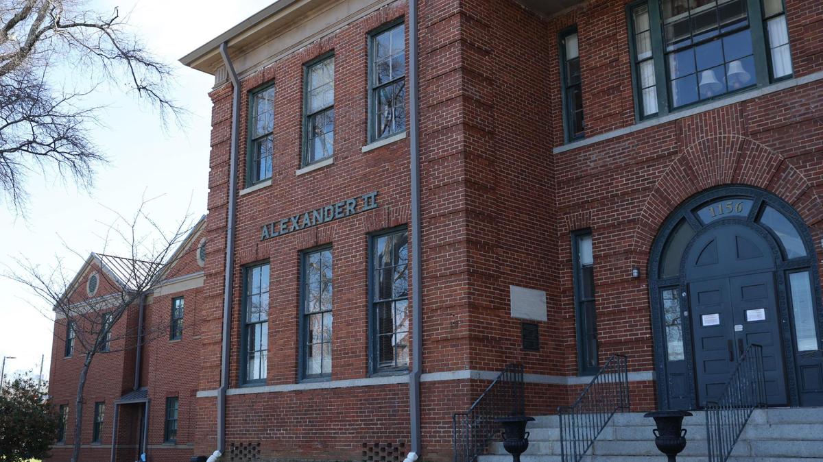 Alexander II Magnet School sits off of College Street on Thursday, Feb. 27, 2025, in Macon, Georgia. The Bibb County Board of Education chose to not extend the contracts of the school’s principal and assistant principal for the 2025-2026 school year.