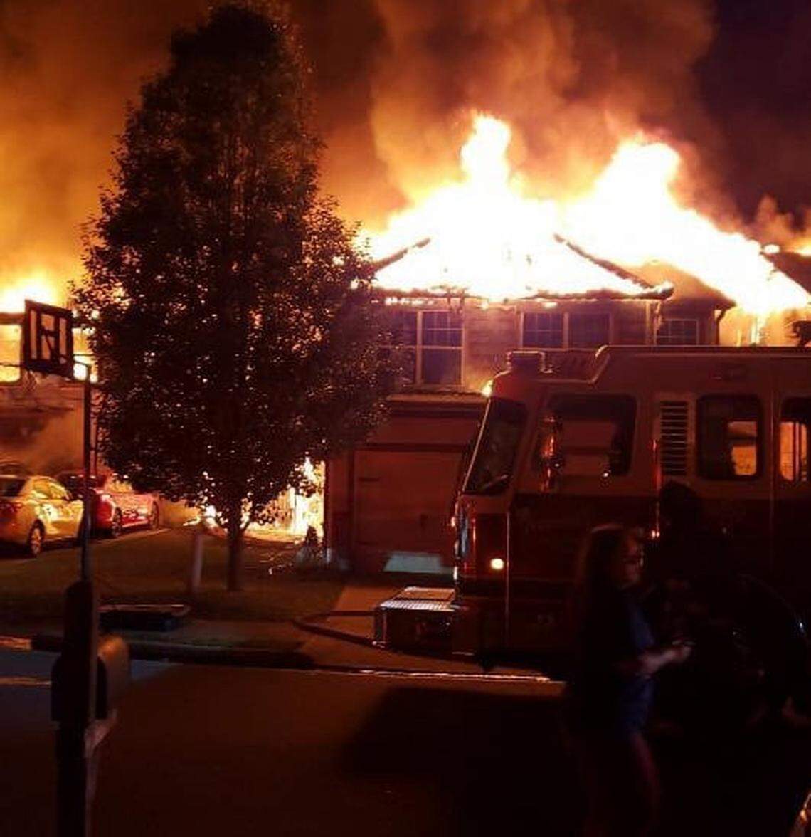 Fire officials say multiple homes in a Georgia neighborhood were destroyed by a fire early Wednesday.