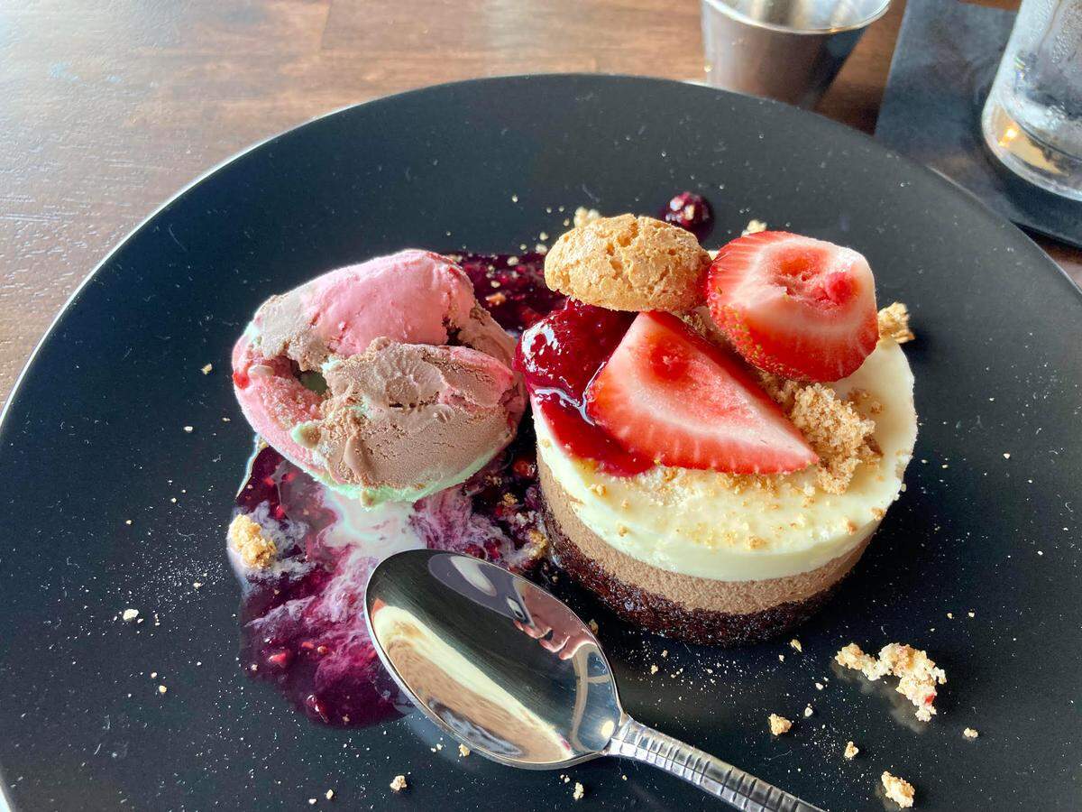 A chocolate mousse dessert with ice cream at Fresco Italiano in Warner Robins.
